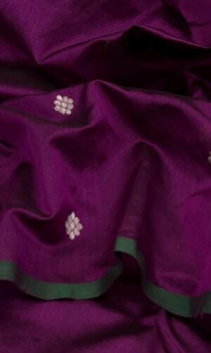 Purple Pattu Chanderi Silk Handloom Saree