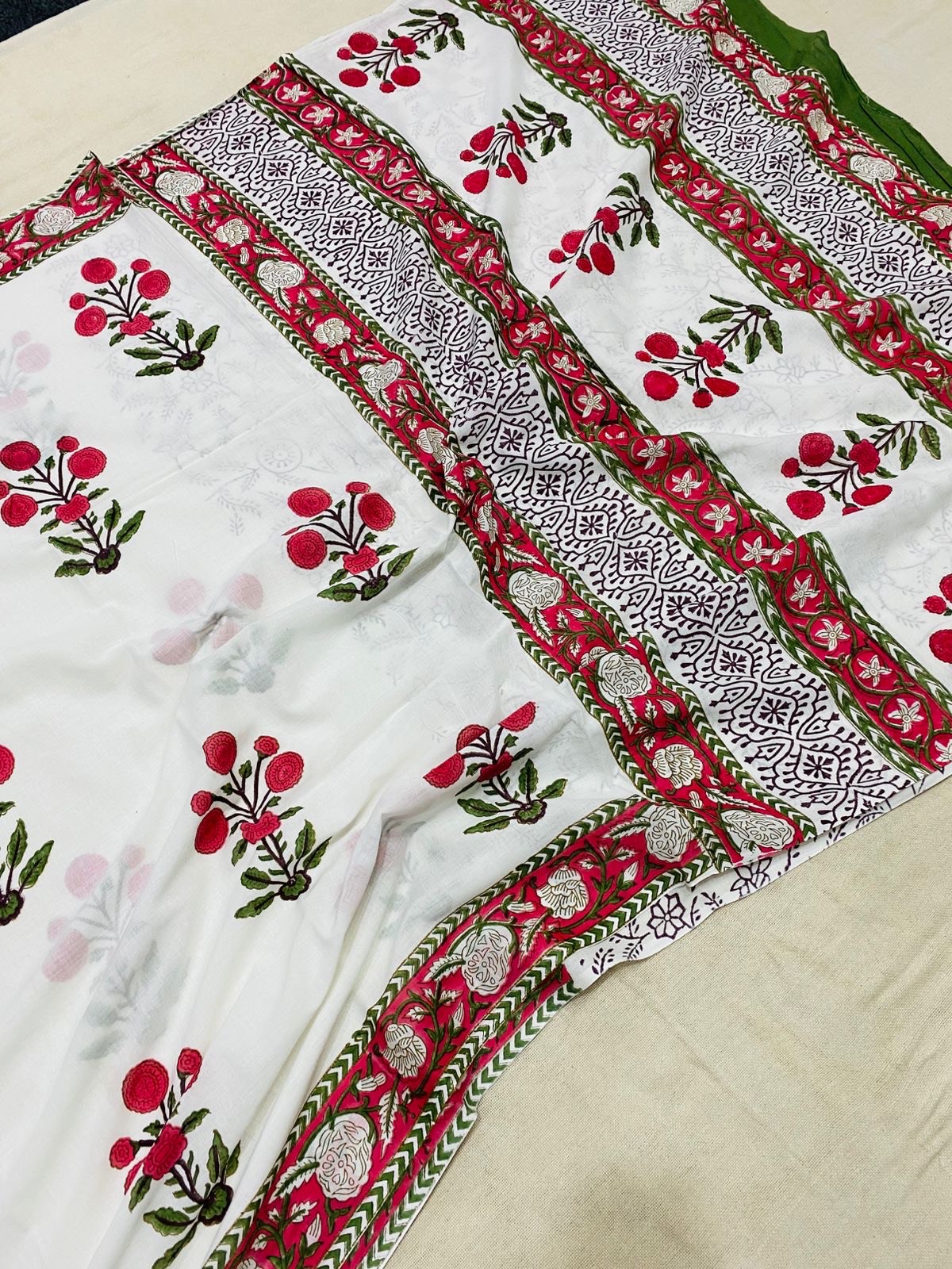 Bagru Block Printed Saree(BPMC0002) - Image 2