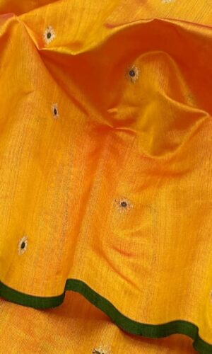 Yellow Pattu Chanderi Silk Handloom Saree