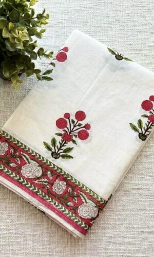 Bagru Block Printed Saree(BPMC0002)