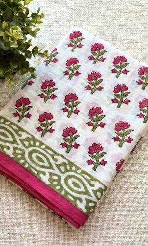 Bagru Block Printed Saree(BPMC0006)