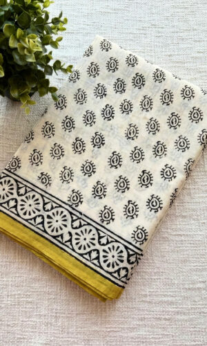 Bagru Block Printed Saree(BPMC0005)