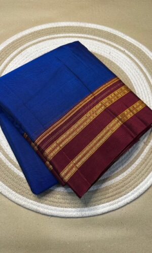 Ilkal Gayatri Border Handloom Saree in Royal Blue