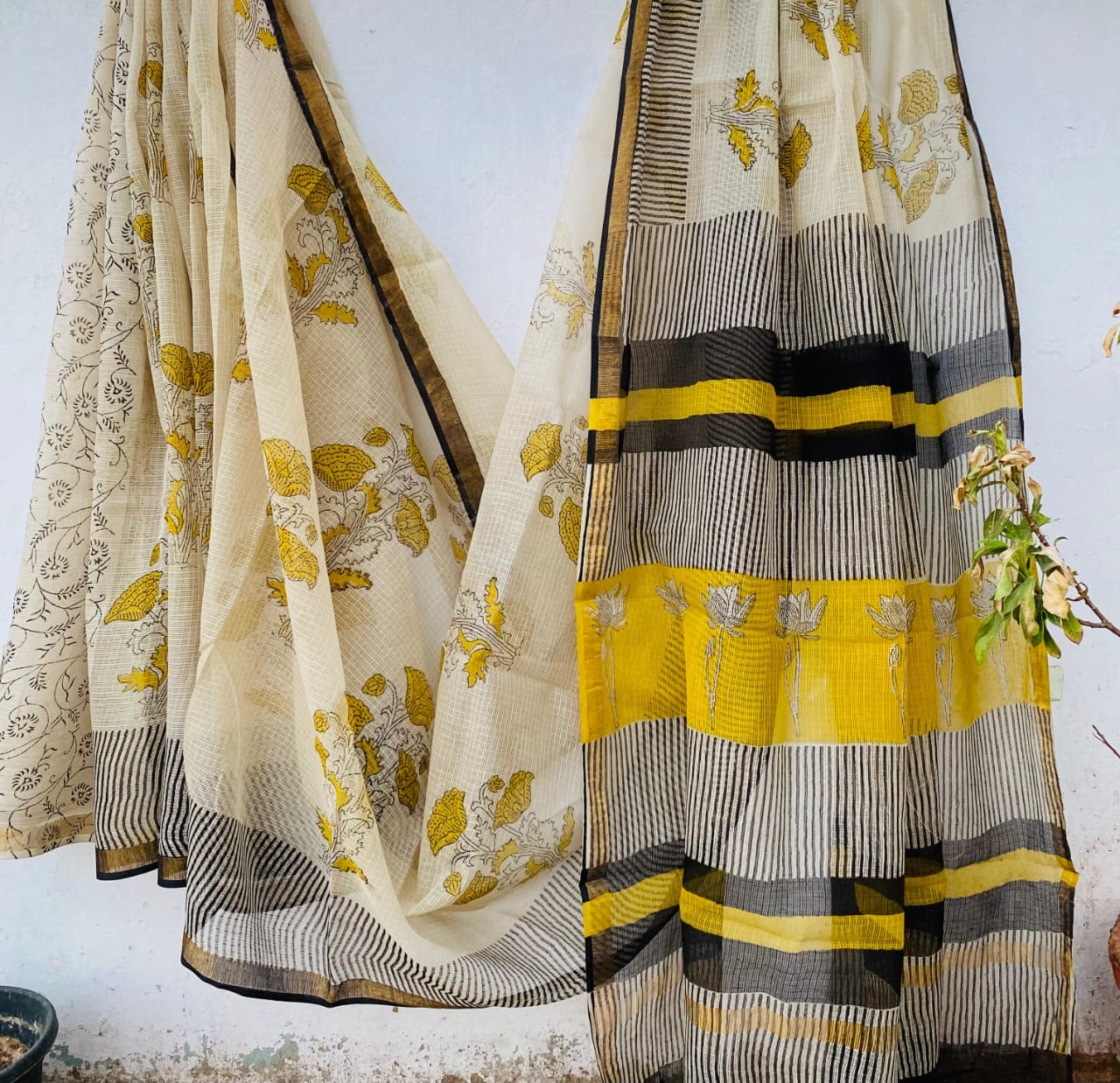 Kota Doria Handblock Printed Saree(KDBPC0001) - Image 2