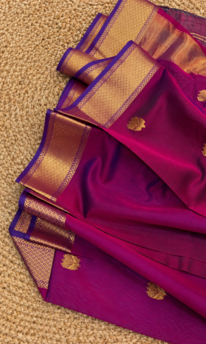 Lotus Butta Shaded Pink Maheshwari Handloom Saree(LBSSPMHS01)